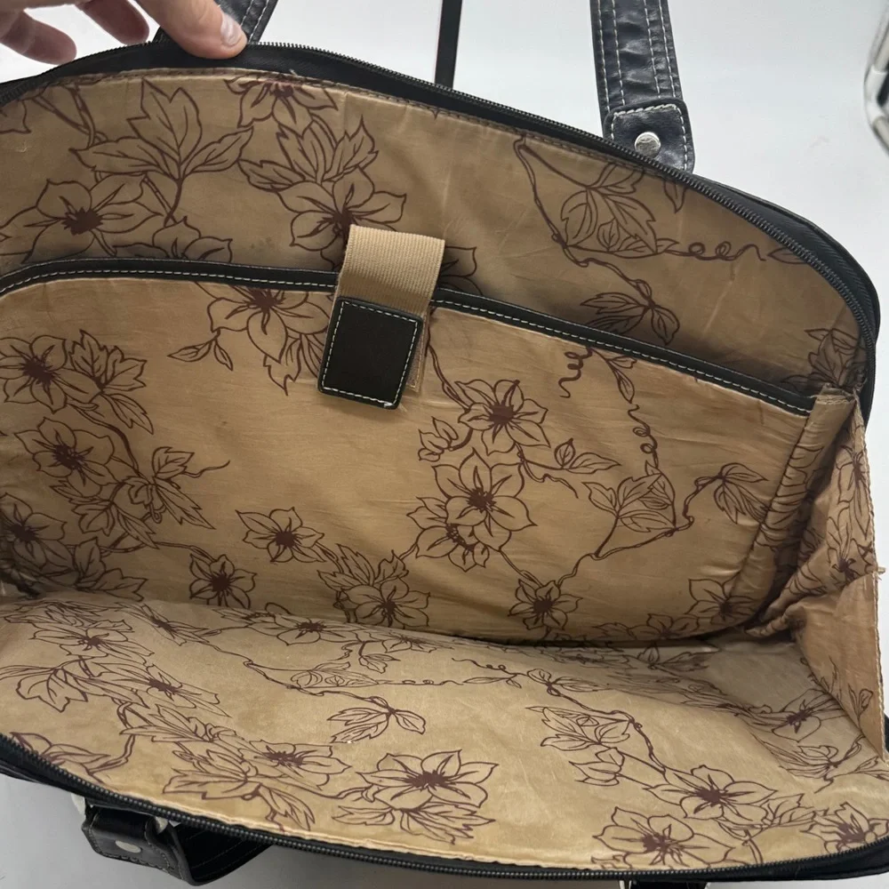 Samsonite Black Leather Women's Computer Travel Bag TOT9392E